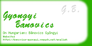 gyongyi banovics business card