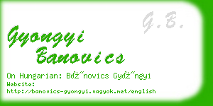 gyongyi banovics business card